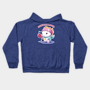 Pickleball Player Gift Cute Axolotl Who Dinks "Dinksalotl" Kids Hoodie